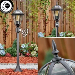 Luminaires Rustiques-hofstein Lavajo Luminaire extérieur, Eclairage de chemin Noir, 1 lumière, Détecteur de mouvement