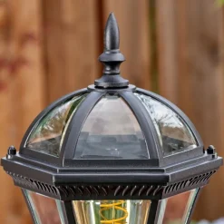 Luminaires Rustiques-hofstein Lavajo Luminaire extérieur, Eclairage de chemin Noir, 1 lumière, Détecteur de mouvement