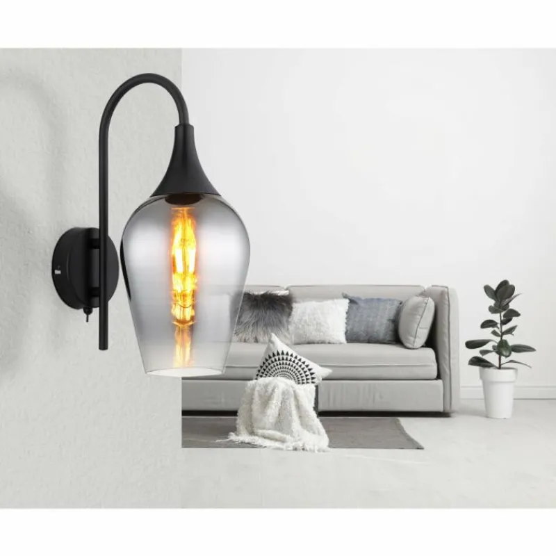 Luminaires Globo Lighting Lavus Applique murale Noir, 1 lumière