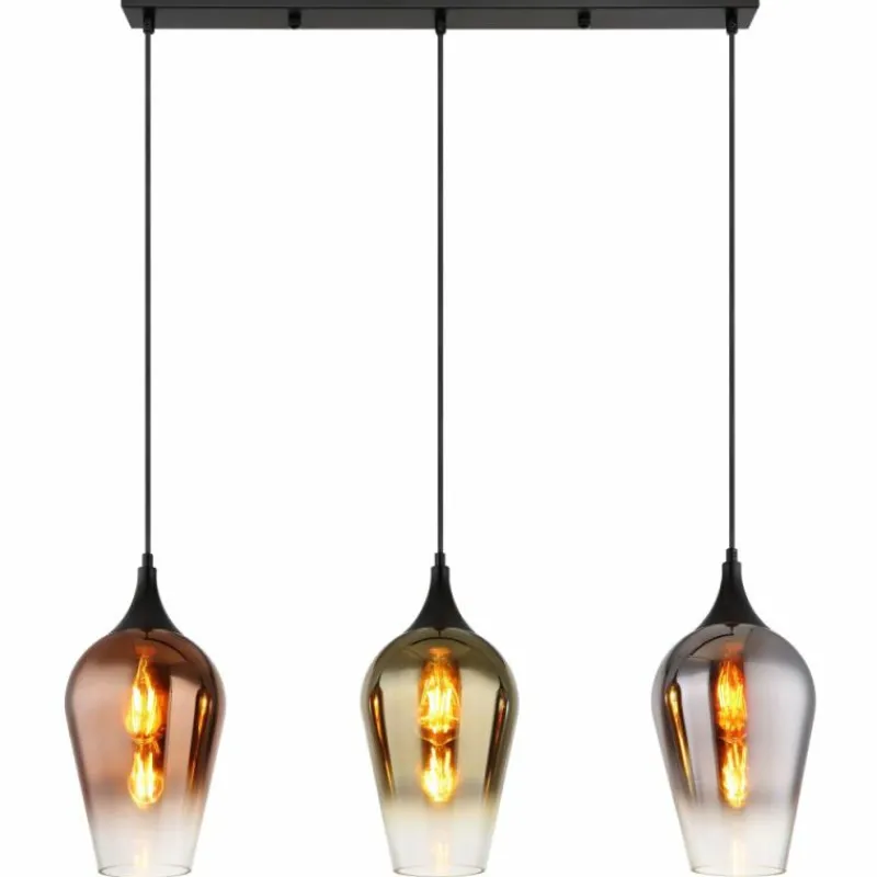 Luminaires Globo Lighting Lavus Suspension Noir, 3 lumières