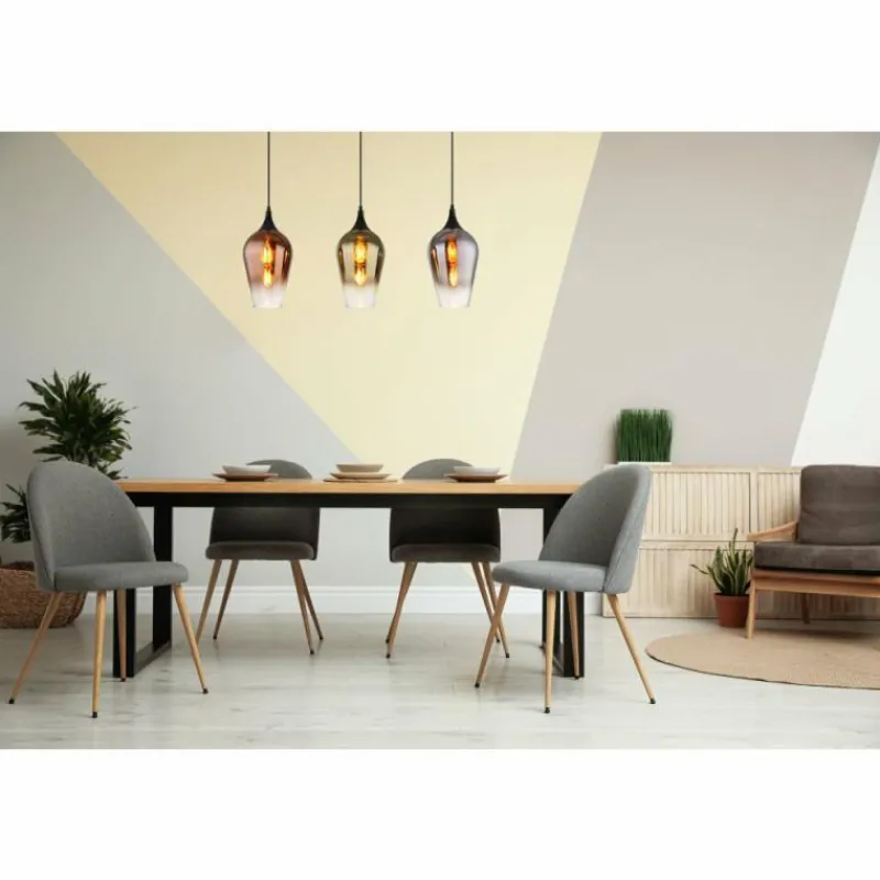 Luminaires Globo Lighting Lavus Suspension Noir, 3 lumières