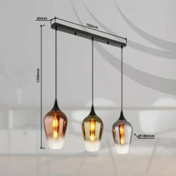 Luminaires Globo Lighting Lavus Suspension Noir, 3 lumières