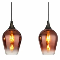 Luminaires Globo Lighting Lavus Suspension Chrome, Noir, 3 lumières