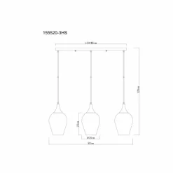 Suspension Verre Fumé-Luminaires Globo Lighting Lavus Suspension Noir, 3 lumières