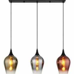 Luminaires Globo Lighting Lavus Suspension Noir, 3 lumières