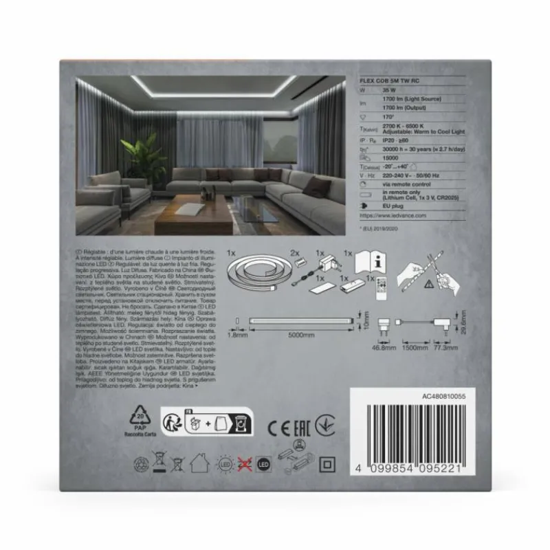 Luminaires Ledvance LED Bande LED LED Jaune, 1 lumière, Télécommandes* Rubans Led