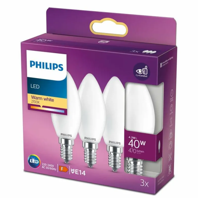 Luminaires Philips LED E14 40 Watt 2700 Kelvin 470 Lumen Philips