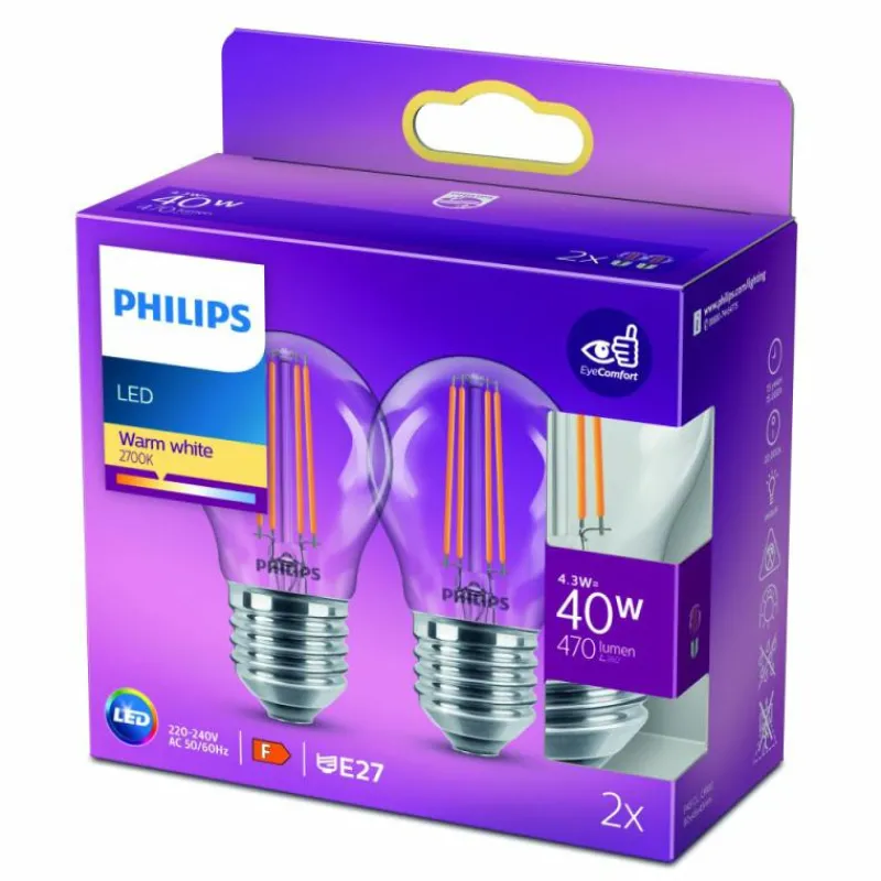 Luminaires Philips LED E27 4,3 Watt 2700 Kelvin 470 Lumen Philips