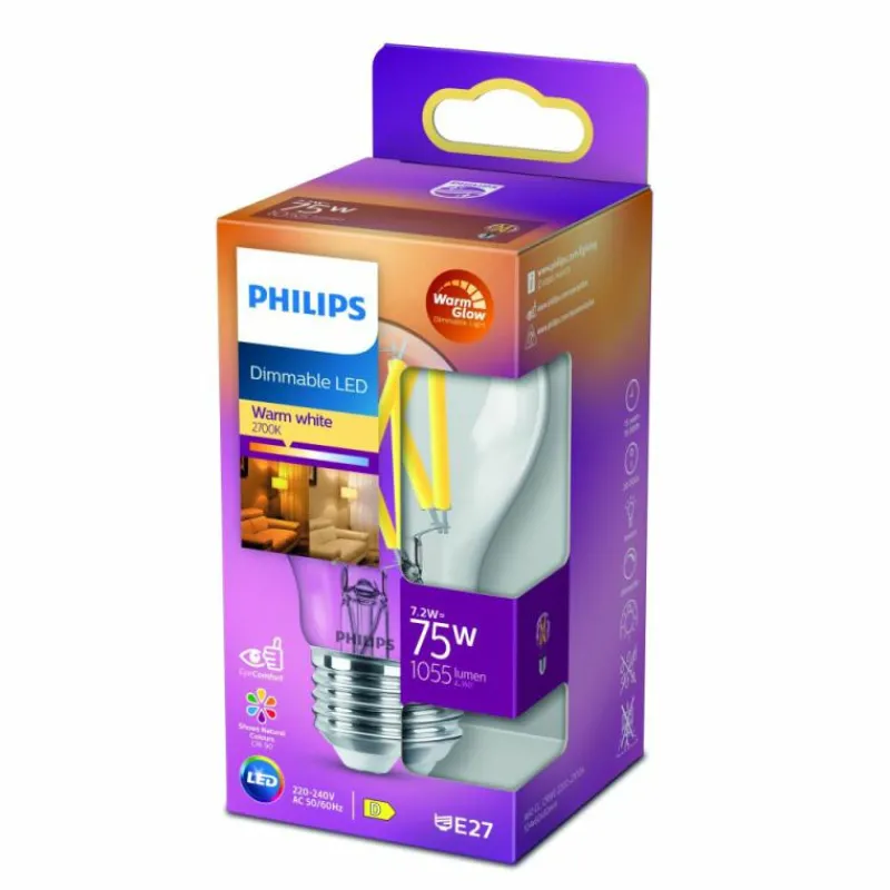 Luminaires Philips LED E27 7,9 Watt 2200-2700 Kelvin 1080 Lumen Philips