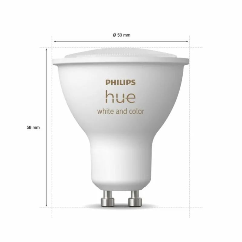 Luminaires Philips LED GU10 4,3 Watt 2000 - 6500 Kelvin 230 Lumen Philips Hue White & Color Ambiance