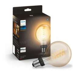 Luminaires Philips LED White Filament Globe E27 7 Watt 2100 Kelvin 600 Lumen Philips Hue