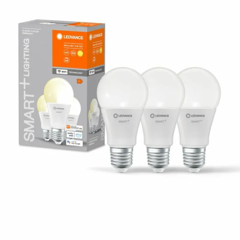 Luminaires Ledvance LEDVANCE SMART+ WiFi Lot de 3 LED E27 9 watt 2700 kelvin 806 lumen