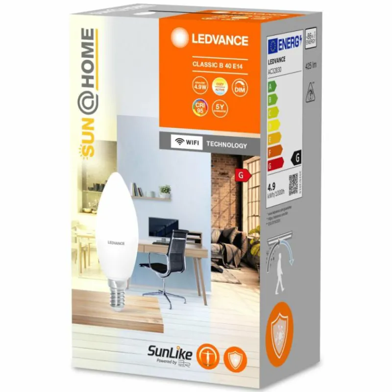 Luminaires Ledvance LEDVANCE Sun@Home LED E14 4,9 Watt 2200-5000 Kelvin 425 Lumen