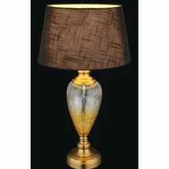 Luminaires Globo Lighting Leila Lampe à poser Vieux laiton, Transparent, 1 lumière