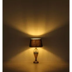 Luminaires Globo Lighting Leila Lampe à poser Vieux laiton, Transparent, 1 lumière