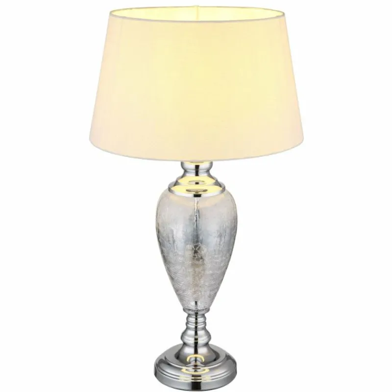 Luminaires Globo Lighting Leila Lampe à poser Chrome, Transparent, 1 lumière