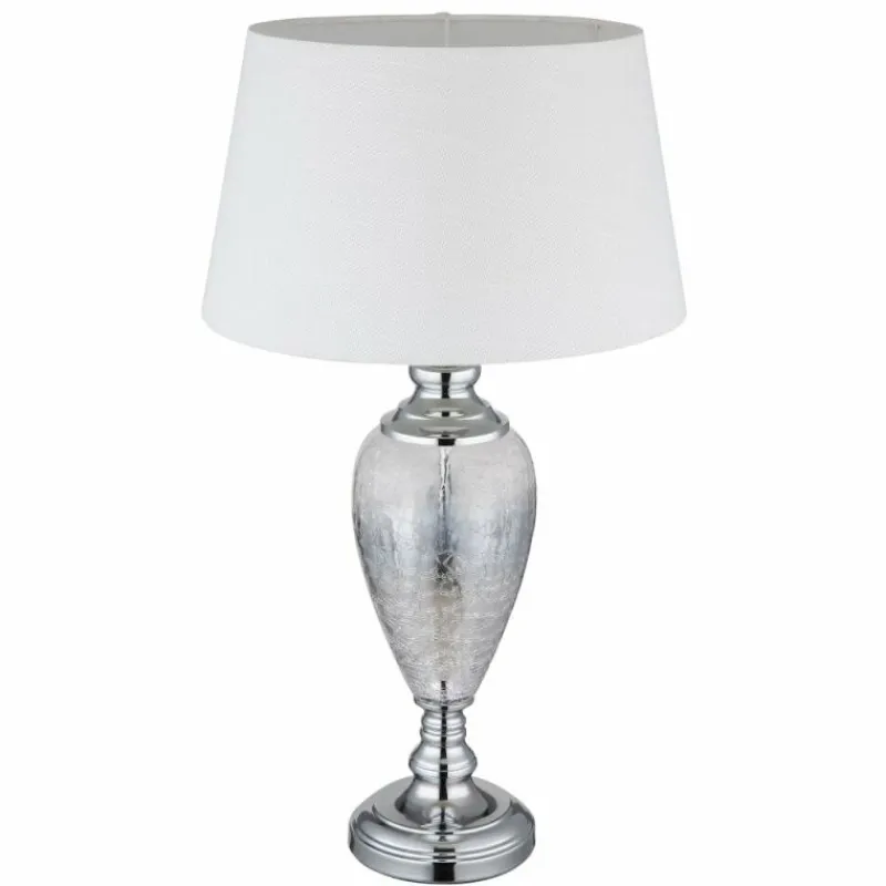 Luminaires Globo Lighting Leila Lampe à poser Chrome, Transparent, 1 lumière