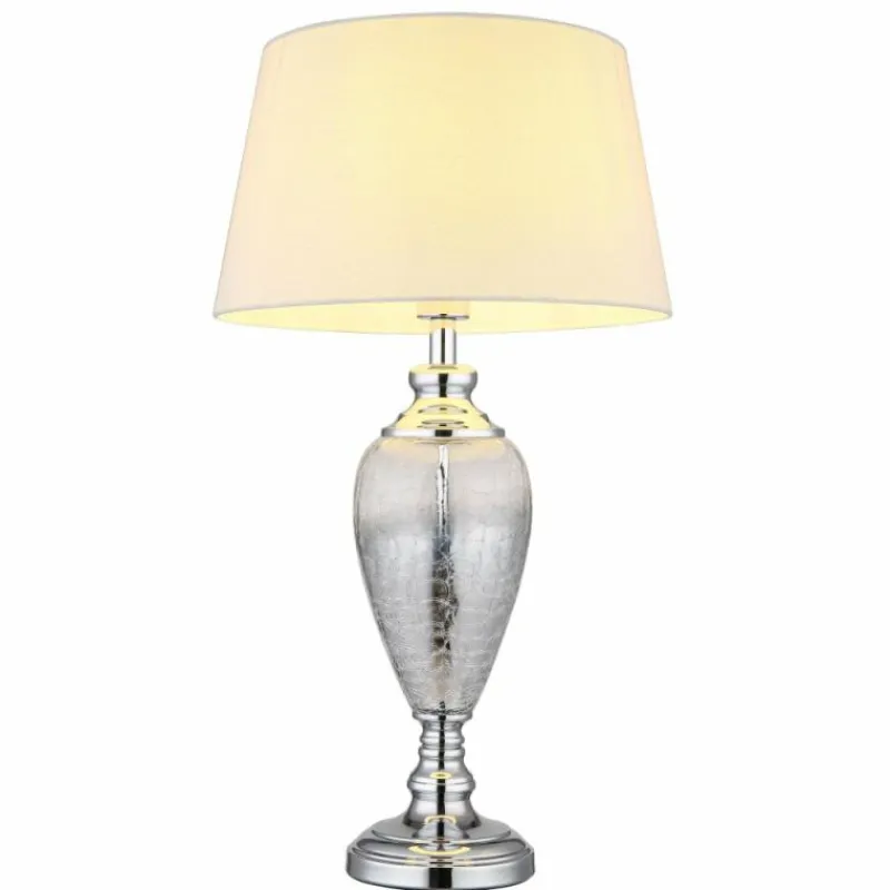 Luminaires Globo Lighting Leila Lampe à poser Chrome, Transparent, 1 lumière