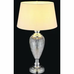 Luminaires Globo Lighting Leila Lampe à poser Chrome, Transparent, 1 lumière