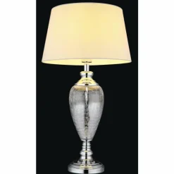 Luminaires Globo Lighting Leila Lampe à poser Chrome, Transparent, 1 lumière