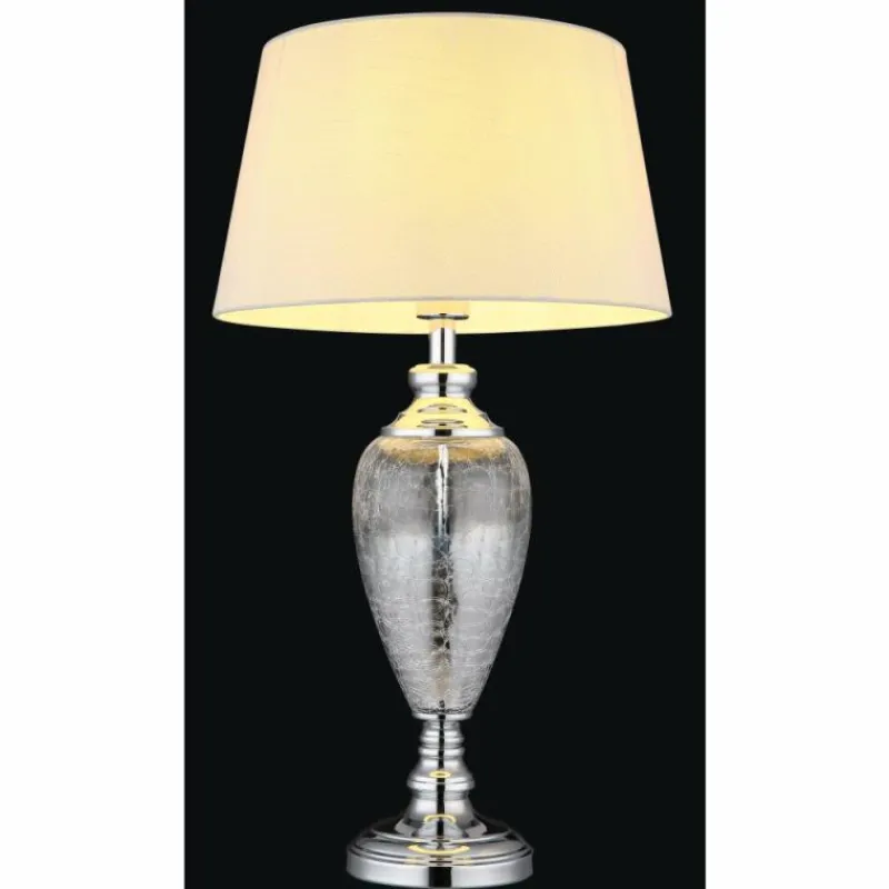 Luminaires Globo Lighting Leila Lampe à poser Chrome, Transparent, 1 lumière