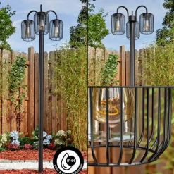 hofstein Lejonbacken Luminaire extérieur, Réverbère, Eclairage de chemin Noir, 3 lumières