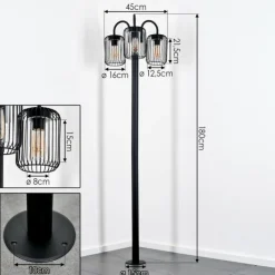 hofstein Lejonbacken Luminaire extérieur, Réverbère, Eclairage de chemin Noir, 3 lumières