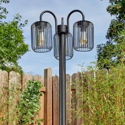 hofstein Lejonbacken Luminaire extérieur, Réverbère, Eclairage de chemin Noir, 3 lumières