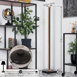 hofstein Lemene Lampadaire LED Écru, Noir, 1 lumière