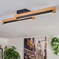 Luminaires Scandinaves-hofstein Lemene Plafonnier LED Écru, Noir, 2 lumières
