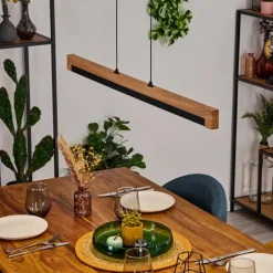 Luminaires Scandinaves-hofstein Lemene Suspension LED Écru, Noir, 1 lumière