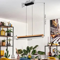 Luminaires Scandinaves-hofstein Lemene Suspension LED Écru, Noir, 1 lumière