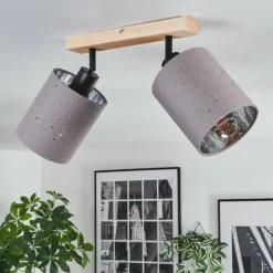 Lampes En Tissu-hofstein Lendemarke Plafonnier, Spot de plafond Écru, Noir, 2 lumières