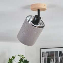 Lampes En Tissu-hofstein Lendemarke Plafonnier, Spot de plafond Écru, Noir, 1 lumière