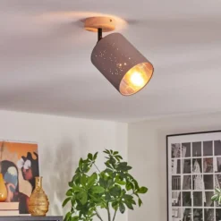 Lampes En Tissu-hofstein Lendemarke Plafonnier, Spot de plafond Écru, Noir, 1 lumière