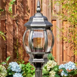 Luminaires Rustiques-hofstein Lentua Eclairage de chemin Noir, Argenté, 1 lumière