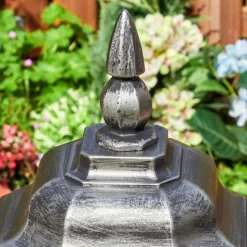 Luminaires Rustiques-hofstein Lentua Eclairage de chemin Noir, Argenté, 1 lumière