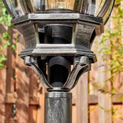 Luminaires Rustiques-hofstein Lentua Eclairage de chemin Noir, Argenté, 1 lumière