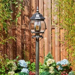 Luminaires Rustiques-hofstein Lentua Eclairage de chemin Noir, Argenté, 1 lumière