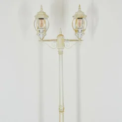 Luminaires Rustiques-hofstein Lentua Réverbère, Eclairage de chemin Or, Blanc, 2 lumières