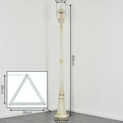 Luminaires Rustiques-hofstein Lentua Réverbère, Eclairage de chemin Or, Blanc, 1 lumière