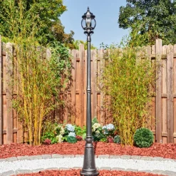 Luminaires Rustiques-hofstein Lentua Réverbère, Eclairage de chemin Noir, Argenté, 1 lumière