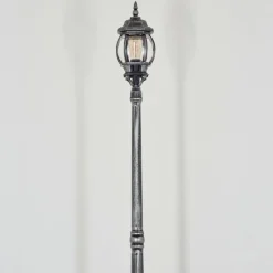 Luminaires Rustiques-hofstein Lentua Réverbère, Eclairage de chemin Noir, Argenté, 1 lumière