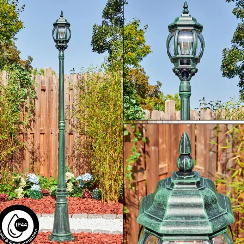 Luminaires Rustiques-hofstein Lentua Réverbère, Eclairage de chemin Vert, Noir, 1 lumière