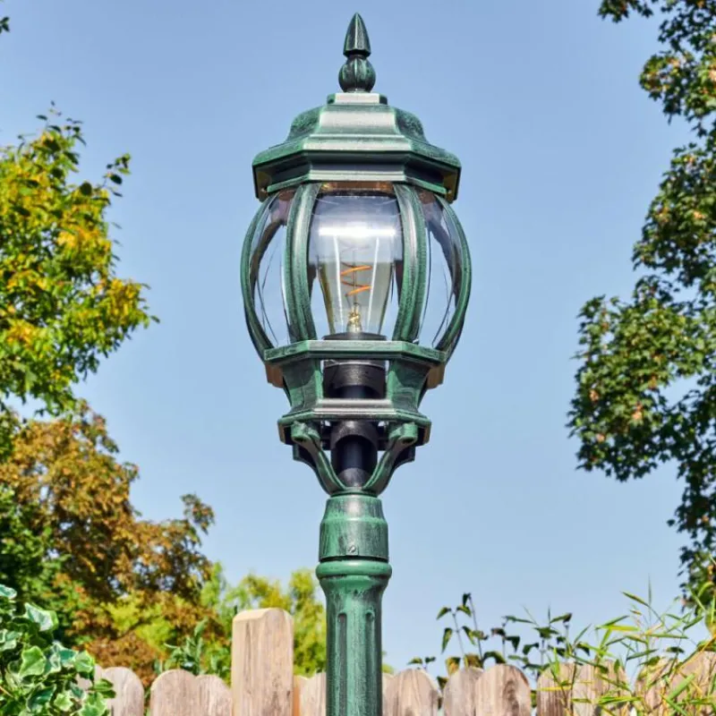 Luminaires Rustiques-hofstein Lentua Réverbère, Eclairage de chemin Vert, Noir, 1 lumière