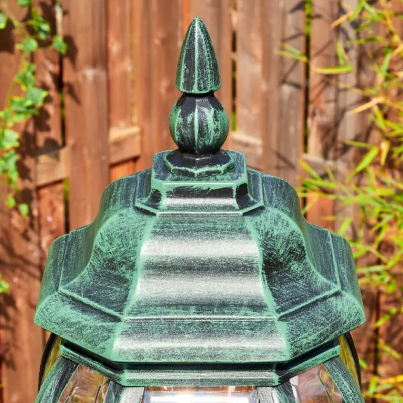 Luminaires Rustiques-hofstein Lentua Réverbère, Eclairage de chemin Vert, Noir, 1 lumière