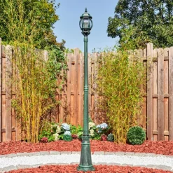 Luminaires Rustiques-hofstein Lentua Réverbère, Eclairage de chemin Vert, Noir, 1 lumière