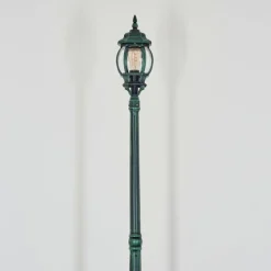 Luminaires Rustiques-hofstein Lentua Réverbère, Eclairage de chemin Vert, Noir, 1 lumière