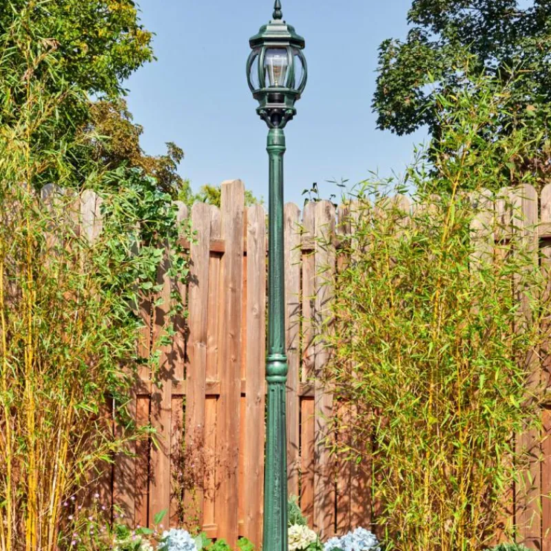 Luminaires Rustiques-hofstein Lentua Réverbère, Eclairage de chemin Vert, Noir, 1 lumière