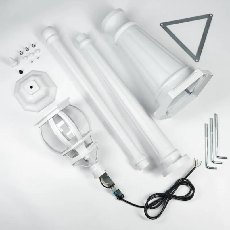 Luminaires Rustiques-hofstein Lentua Réverbère, Eclairage de chemin Blanc, 1 lumière